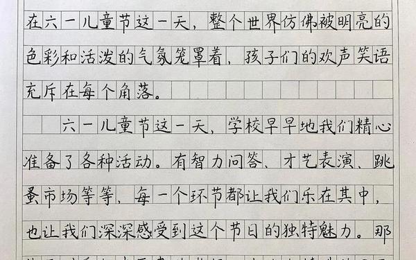 六一作文300字左右、六一儿童节优秀作文