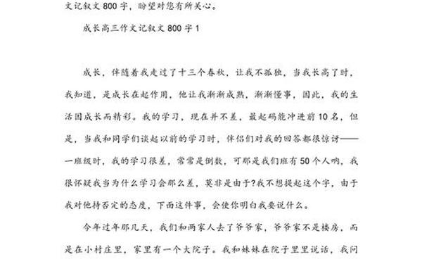 高中记叙文绝佳范文,高中优秀记叙文范文800字