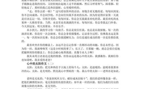 我心中的太阳作文-我心中的太阳600字