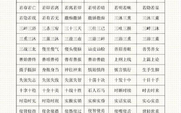 abab式的成语100个 ABAB,的四字词语