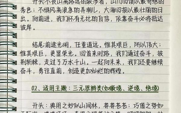作文开头结尾优美段落摘抄;万能开头结尾适用所有作文