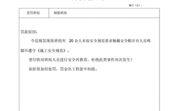 处罚通知单_处罚通告模板
