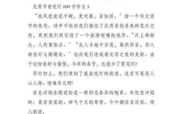 看花灯作文600字_赏花灯作文600字左右