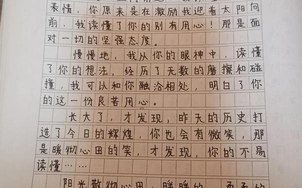 我慢慢读懂了半命题作文(《读懂___》600字左右)