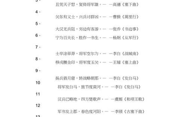 关于战争的诗词,征战沙场霸气的诗词