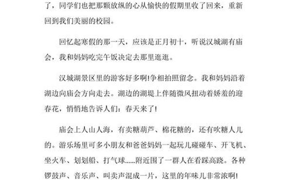 寒假趣事300字作文 假期趣事300字可抄作文