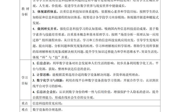 六年级信息技术教案;2024年《信息科技》教材