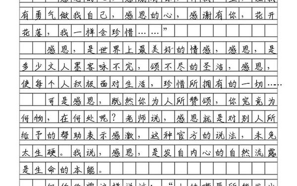 感恩的小短文50字(感恩的心400字左右)