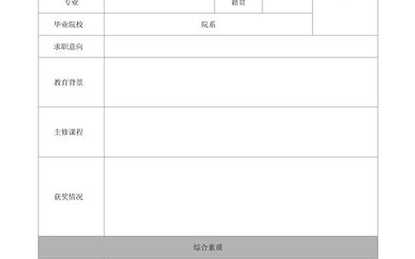 个人简历表格模板免费-个人简历电子版