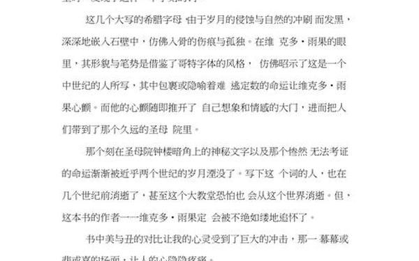 巴黎圣母院观后感—巴黎圣母院感悟50字