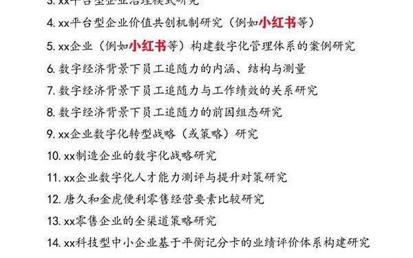 工商管理论文题目-工商类本科论文题目大全