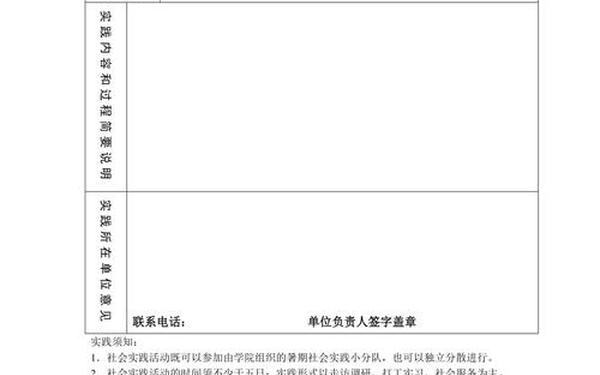 大学生社会实践报告模板_社会实践表格(可打印)