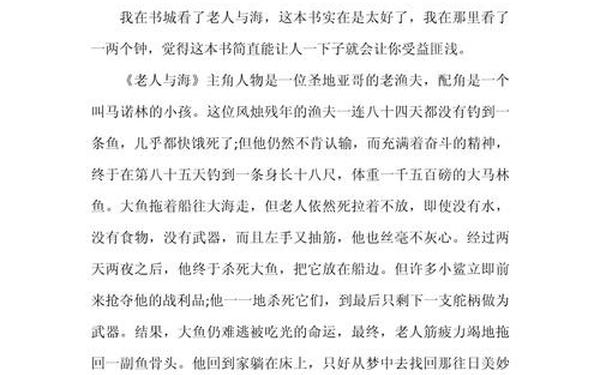 《老人与海》读后感,老人与海暗示老人死了