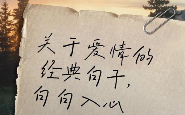 关于爱的宣言 最打动人的爱情宣言