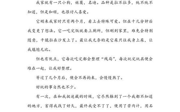 我最喜欢的动物小狗;我最喜欢的动物小狗300字左右