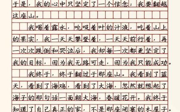 成长类作文中考满分作文;翻过那座山成长类800字作文