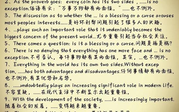 英语作文开头万能金句—初中英语作文万能模板套用