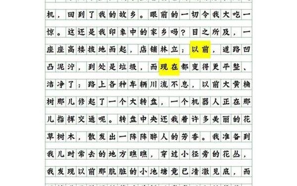 二十年后的家乡满分作文 二十年后的家乡作文500字