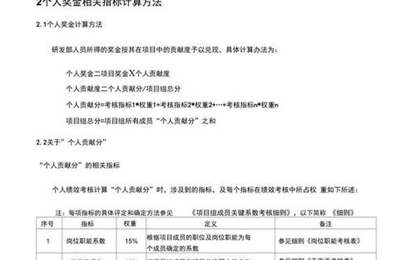 奖金分配制度_项目奖金分配原则