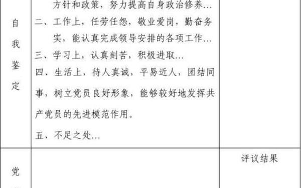 党支部鉴定意见(支部委员自我评价简短)