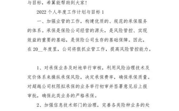 个人年度工作计划范文、个人年度目标怎么写