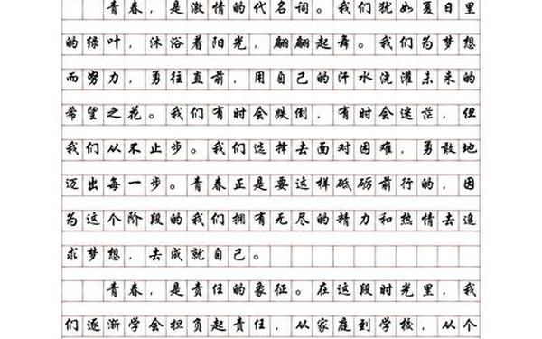 青春作文800字优秀作文 作文青春600字