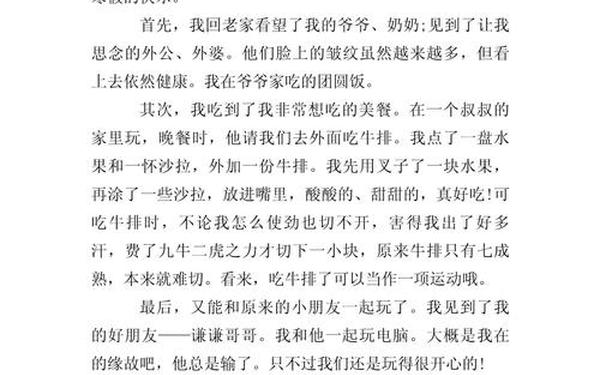 寒假作文300字左右_寒假趣事300字可抄
