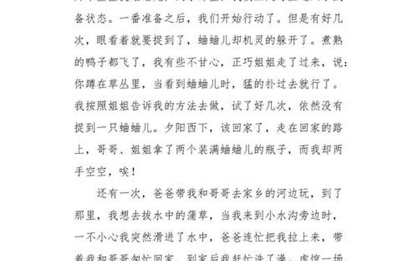 五年级作文童年趣事,童年乐趣作文300字