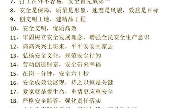 建筑工地安全标语大全—施工现场安全标语口号大全