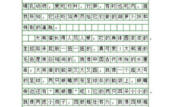 关于大熊猫的作文、熊猫作文100个字
