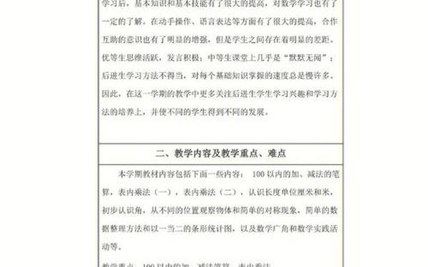 二年级上册数学教学工作计划(二年级下册数学苏教版教学工作计划)