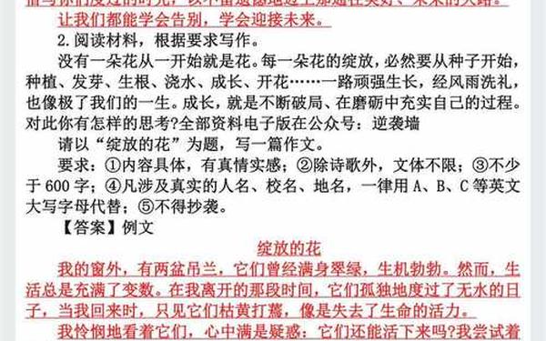 初中中考作文类型有哪几种;初中语文作文八大类型