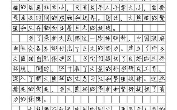 大熊猫优秀作文300字-大熊猫300字可抄