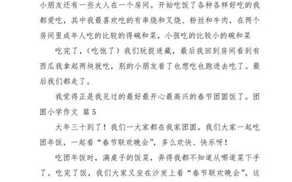 小学二年级优秀作文20篇_团年作文三年级300字