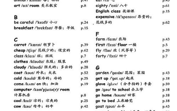 四年级下册英语单词表、人教版小学英语四年级下册单词表