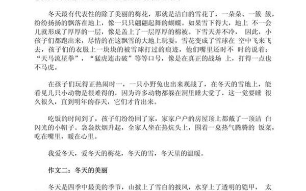关于冬天的作文、《美丽的冬天》作文