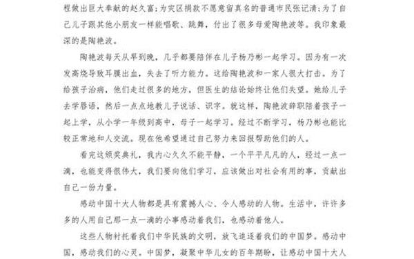 2020感动中国十大人物观后感_感动中国十大人物作文