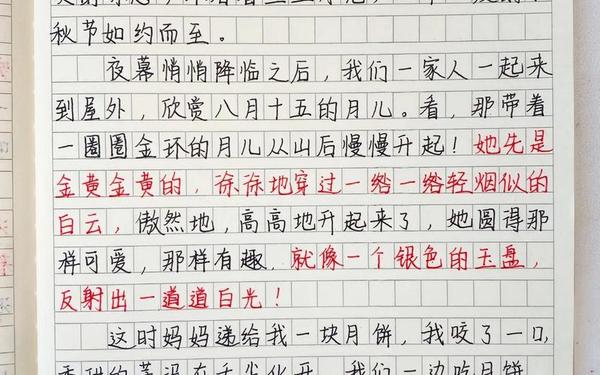 以中秋节为话题的作文(中秋节50字优秀作文)