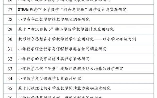 小学数学论文题目大全;小学数学跨学科融合论文题目