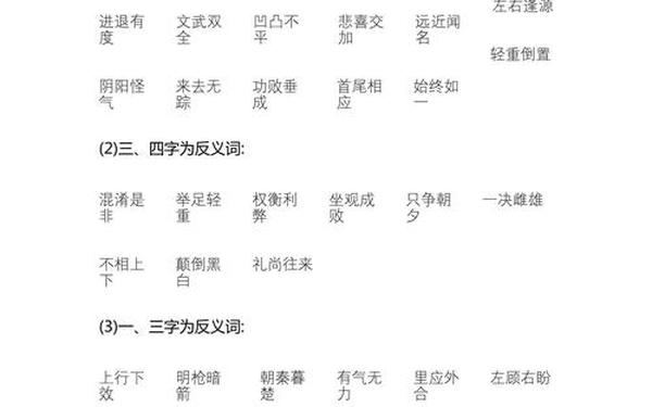 带反义词的四字词语_朴素的反义词有哪些