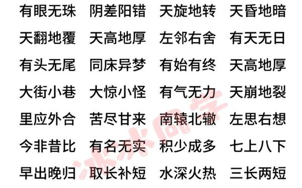 含有近义词的成语大全_含一组近义词的四字词语