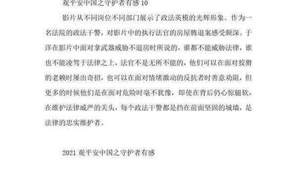 平安中国之守护者观后感;平安中国之守护者心得体会