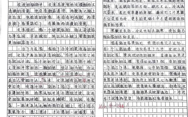 亲情作文600字(仿写《背影》作文600字初二)