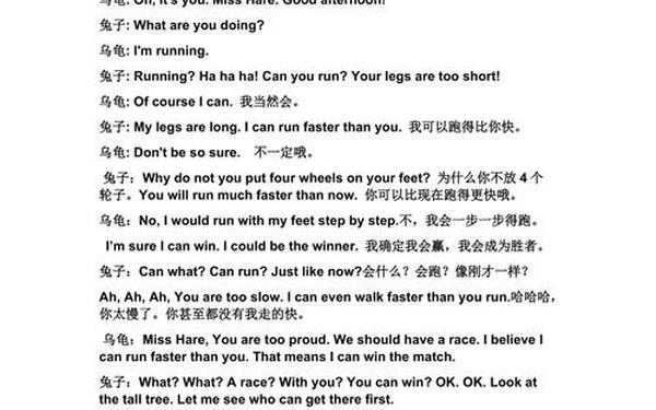 儿童英语小故事,英语故事《龟兔赛跑》