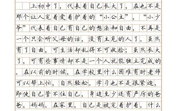 我上初中了作文,刚上初中的我作文