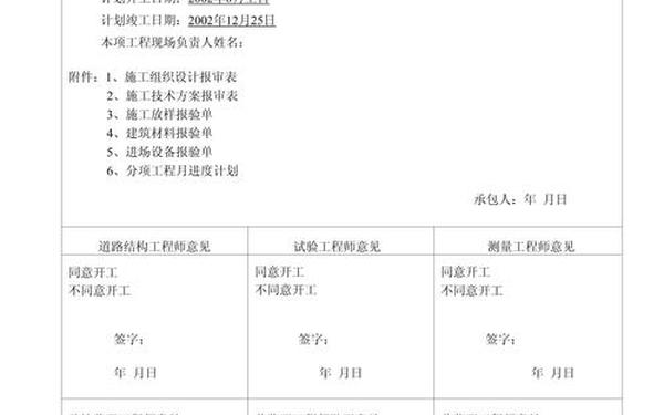 开工申请报告(市政开工报告模板)