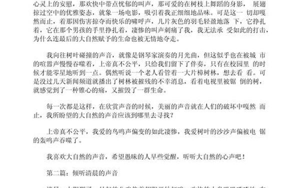 以声音为话题的作文;还得是你作文600字