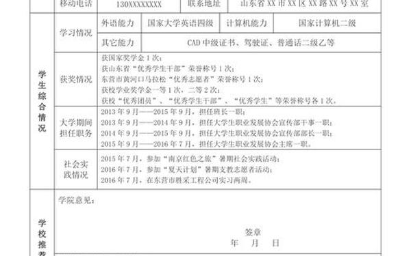 就业推荐表模板_《毕业生就业推荐表》 就业推荐表模板_《毕业生就业推荐表》