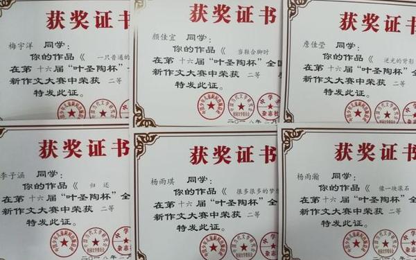 中华圣陶杯中学生作文大赛,叶圣陶杯作文大赛16届获奖名单