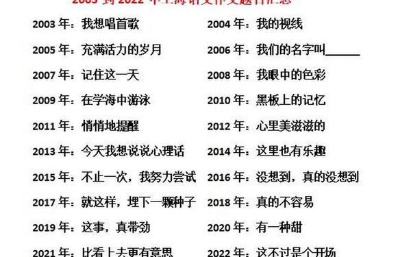 初三中考作文题目精选 中考作文题目一览表